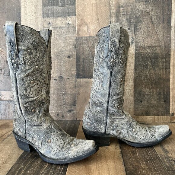 Lucchese M5730 Snip Toe Studded Western Cowboy Boots Womens 6.5 B - Picture 2 of 12